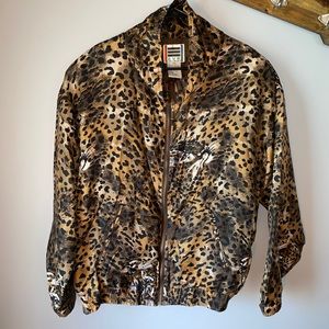 Vintage animal print windbreaker jacket